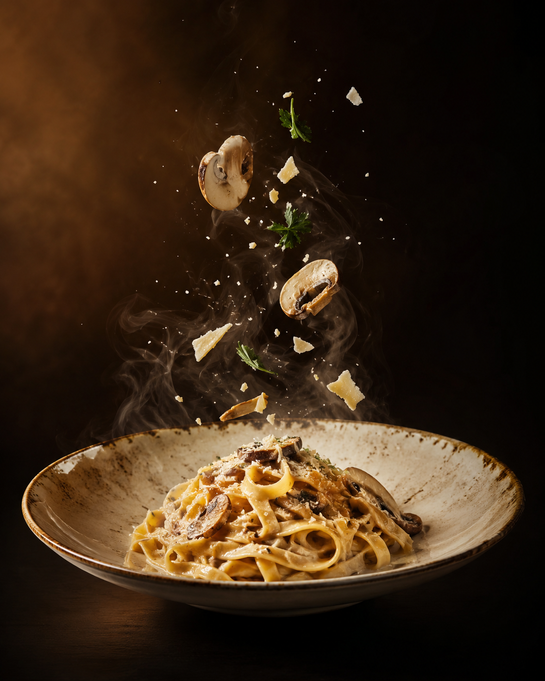 Nylagad pasta serverad i restaurang